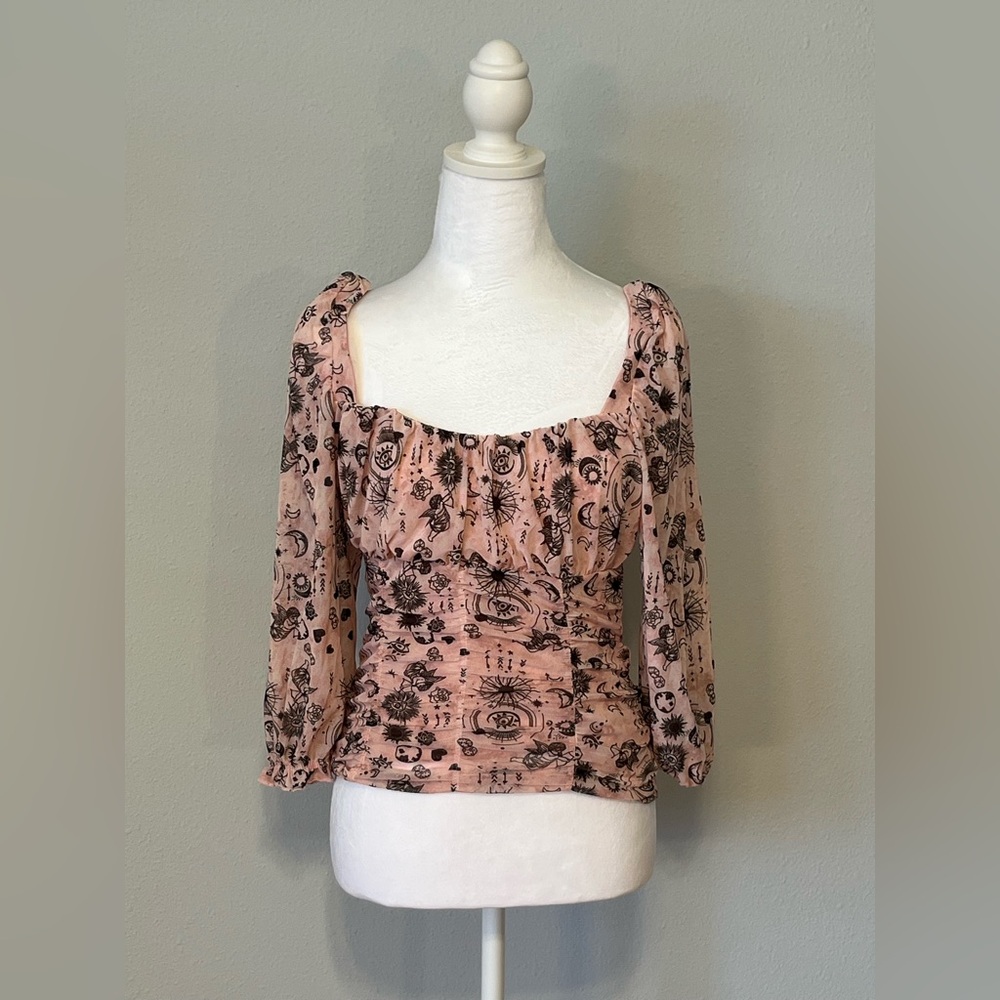 Patterned Pink Women's Top